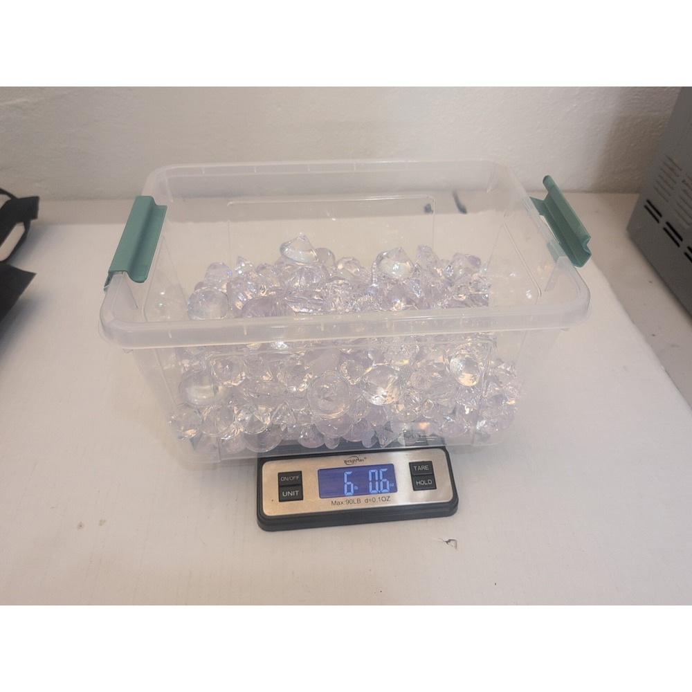 Lot Of Fake Ice Rocks Acrylic Crystals Clear Gems Plastic Diamonds 6 Lbs